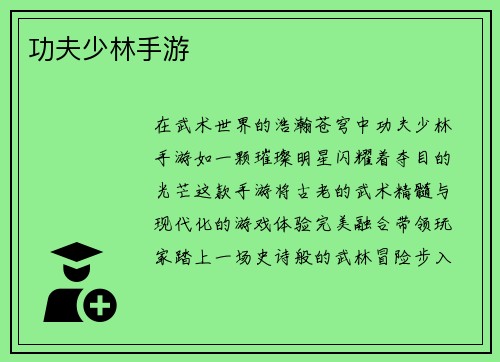 功夫少林手游